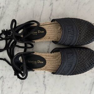 Dior Black Mesh Espadrilles for Women